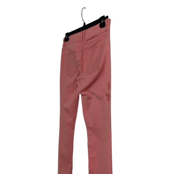 Elle Paris Peach Coral Embroidered Denim Jeans Size 4 - Picture 7 of 10